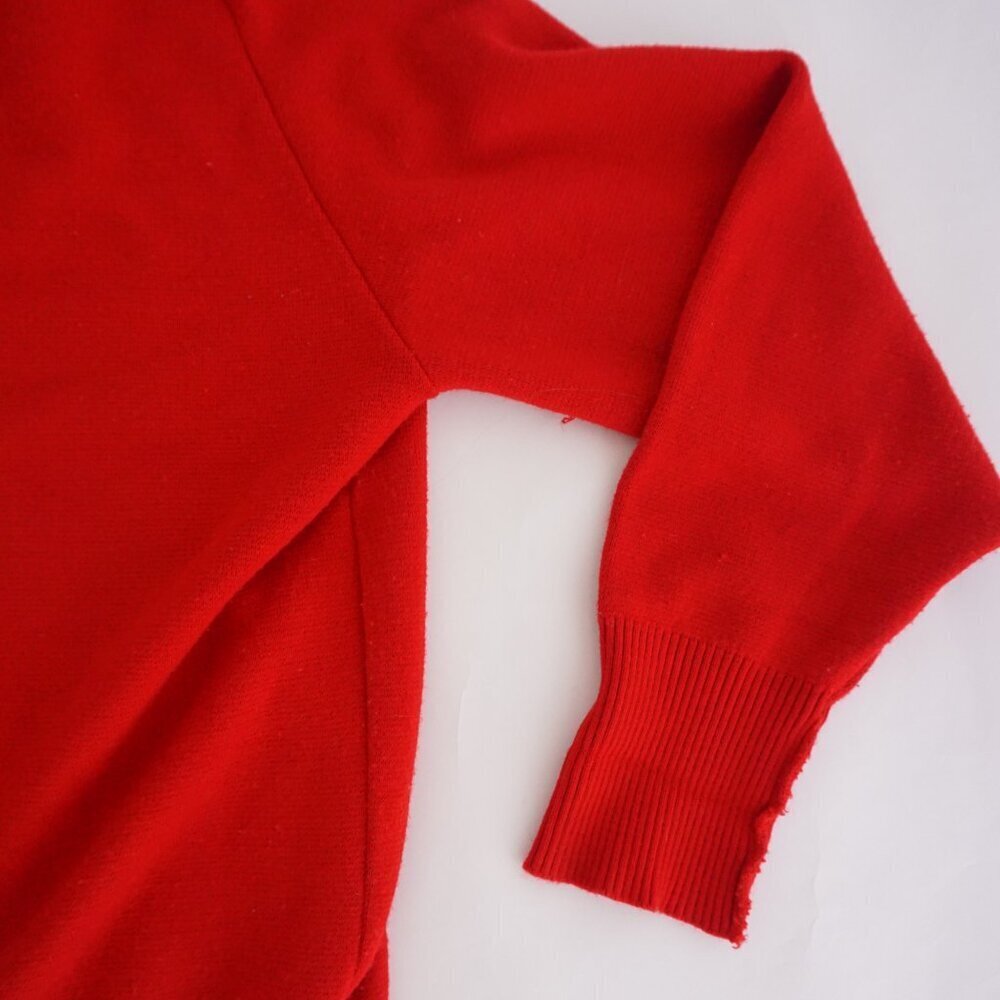 Vintage Tundra Canada Red Minimalist V Neck Knit Sweater Cotton Blend 2XLT - Picture 10 of 13